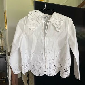 & other stories white lasercut long sleeve top